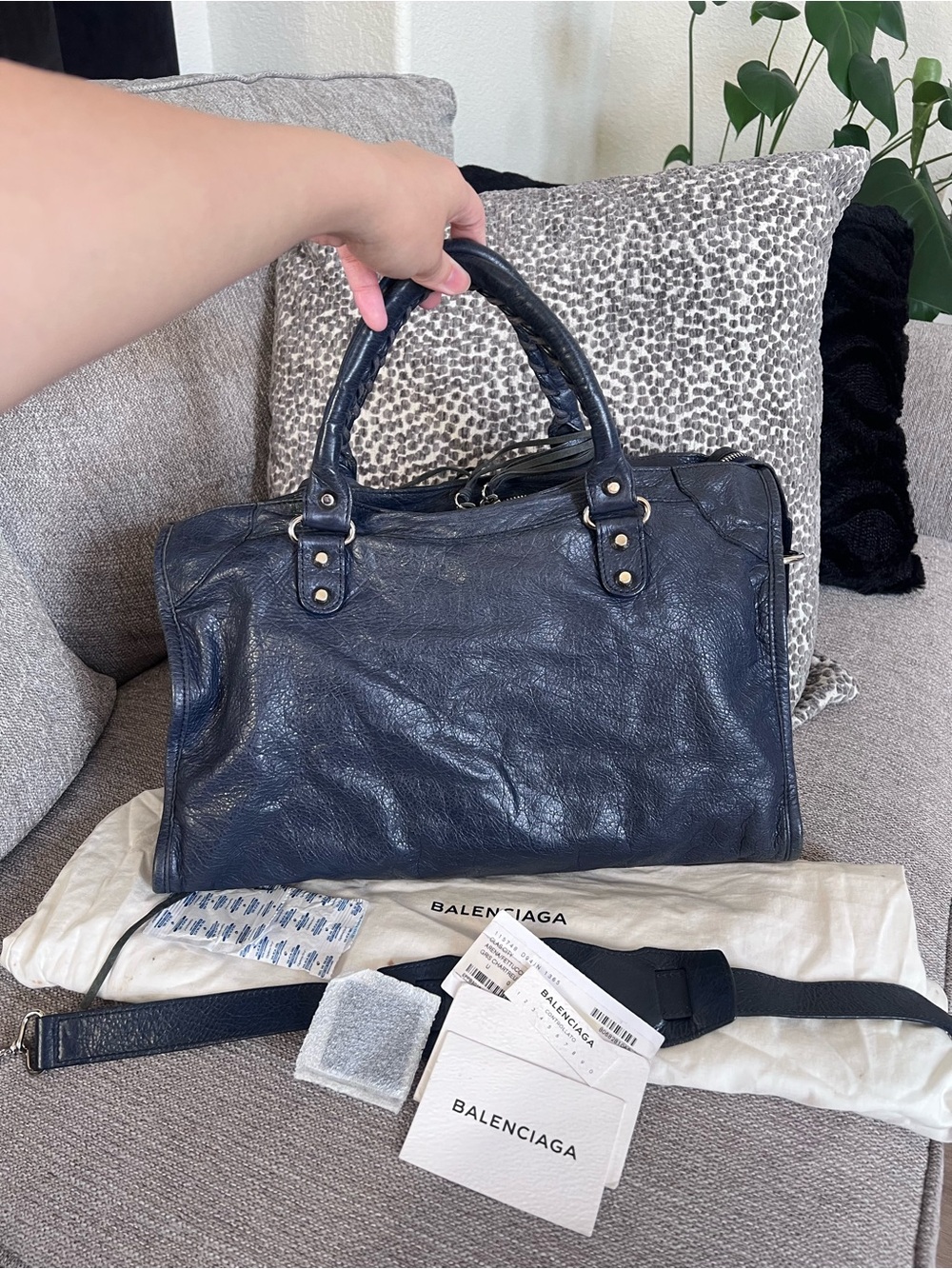 Balenciaga Authentic Vintage Le City Dark Blue Leather Bag - Picture 2 of 16